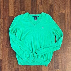 Ralph Lauren Golf Green V-Neck Sweater L
